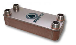  Lemezes hőcserélő 20 lemezes 125kW 4x1 külső csatlakozással (BA-32-20_lemezes_hocserelo)