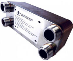  Lemezes hőcserélő 24 lemez 100kW 1" külső csatlakozással (BA-16-24_lemezes_hocserelo)
