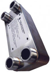  Lemezes hőcserélő 22 lemez 100kW 1" külső csatlakozással (BA-16-22_lemezes_hocserelo)