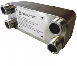  Lemezes hőcserélő 26 lemez 105kW 1" külső csatlakozással (BA-16-26_lemezes_hocserelo)