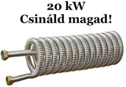 GRAVIKOL Hőcserélő 20 kW Csináld magad! DN16 inox gégecsőből, 3/4" csatlakozóval bojlerbe házilag elkészíthető bordáscső. 1, 1 m2 hasznos felület (HOCSERELO-20KWINOXDN16_CST)