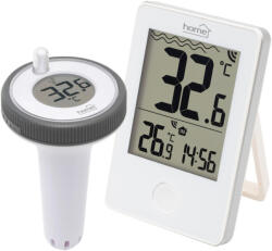 Somogyi Elektronic HCP60 vezeték nélküli úszó medence hőmérő, külső-belső hőmérséklet, min/max hőmérsékletek rögzítése, pontos idő, elemes működtetés - koronaphone