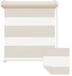 Jago 95x160 dupla roló sávos roló függöny zebracsíkos bézs ablak árnyékoló enyhén fényáteresztő. 90x150-es ablakhoz is jó, de a hossza állítható illetve teljesen fel is tekerhető