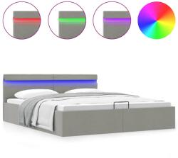 vidaXL világosszürke szövet LED-es ágy hidraulikus tárolóval 180x200cm, 41.8 kg (285611)