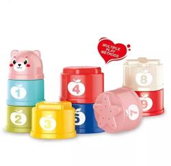Man Yuk Toys Pohártorony számokkal és formákkal - 9 db-os (BM7910) - jateknet