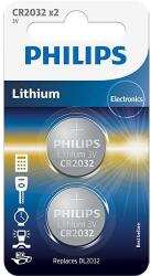 Philips CR2032P2/01B lítium 3, 0 V gombelem, 2 buborékfólia (20, 0 x 3, 2) (CR2032P2/01B)