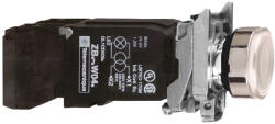 Schneider Electric Harmony XB4 - XB4BW3135 - komplett fém BA9s izzós világító nyomógomb, Ø22, visszatérő, 1NO+1NC, 120VAC, fehér (XB4BW3135)