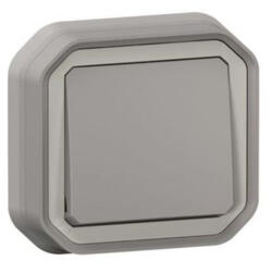 Legrand Plexo 55 süllyesztett váltókapcsoló rögzítőkörömmel 10A, összeszerelt, szürke 069812L Legrand (069812L)