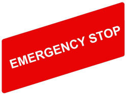 Schneider Electric Easy Harmony XB2 - ZBY04330C - Felirati tábla, 8x27 mm, jelölt EMERGENCY STOP, műanyag (ZBY04330C)