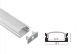 Clearled LED szalaghoz alumínium sín szett felületi 12mm belméret 1m+ matt előlap 2 db rögzítő CLW67611MClearLED (CL67611M)