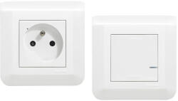 Legrand Program Mosaic előre párosított csatlakozóaljzat szett 1 db okos csatlakozóaljzatból és 1 db szimpla távvezérlő kapcsolóból álló készlet - 077734L (077734L)
