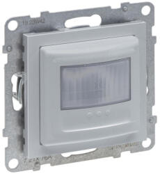 Legrand Suno alumínium mozgásérzékelős (PIR) kapcsoló, 2-150 W (LED max. 100 W) beépített nyomóval, 2 vezetékes, alumínium 721376A Legrand (721376A)