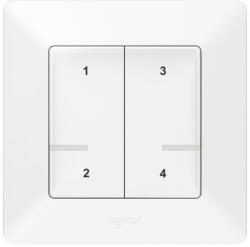 Legrand 752168 Valena Life-Netatmo okos vezeték nélküli 4-es szcenárió kapcsoló (ETV), falon kívüli, 1-es kerettel, fehér (752168)