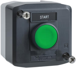 Schneider Electric Harmony XALD - XALD101H29 - tokozott nyomógomb, 1NO, 1 zöld nyomógomb, " START" felirati címke (XALD101H29)