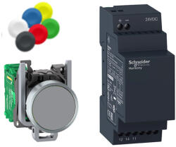 Schneider Electric Harmony XB4 - XB4RFB01 - vezetéknélküli fém nyomógomb készlet (nyomógomb+vevő) , 24VDC, Zigbee, nem programozható (XB4RFB01)