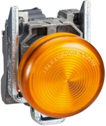 Schneider Harmony XB4 - XB4BV65 -komplett fém BA9s foglalatos jelzőlámpa, Ø22, 250V, narancssárga (XB4BV65)