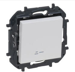Legrand Niloé Step fehér 101 JF egypólusú kapcsoló jelzőfénnyel, 10AX 863111B Legrand (863111B)