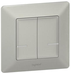 Legrand Valena Life-Netatmo okos kettős kapcsoló (végrehajtó), nulla (N) vezető bekötéssel, 1-es kerettel, alumínium - 752388 (752388)
