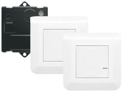 Legrand Program Mosaic Netatmo fehér okos előre párosított szett: mikromodul BE/KI kapcsolásra + 2db kapcsoló, komplett szerelvények 077777L Legrand (077777L)