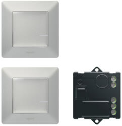 Legrand Netatmo 752350 Valena Life alumínium Párosított szett: Alternatív kapcsolás mikromodul segítségével - 2 vezeték nélküli kapcsoló + mikromodul Legrand (752350)