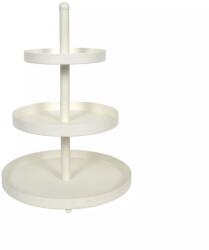 Gastro Háromszintes fém süteményes állvány, fehér, magasság: 550 mm, átmérő: 300 mm