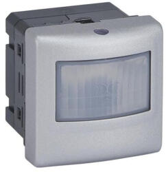 Legrand 079258A Program Mosaic mozgásérzékelős (PIR) kapcsoló, 0-2000 W (LED max. 500 W) , nulla (N) vezető bekötéssel, alumínium (079258A)