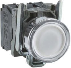 Schneider Electric Harmony XB4 - XB4BW31M5 komplett fém LED világító nyomógomb, Ø22, visszatérő, 1NO+1NC, 230VAC, fehér (XB4BW31M5)