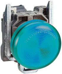 Schneider Harmony XB4 - XB4BV63 -komplett fém BA9s foglalatos jelzőlámpa, Ø22, 250V, zöld (XB4BV63)