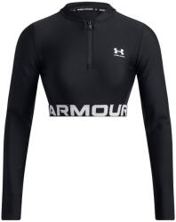 Under Armour Női funkcionális félcipzáras pulcsi Under Armour HEATGEAR RIB 1/4 ZIP LS TEE W fekete 1388692-001 - XL