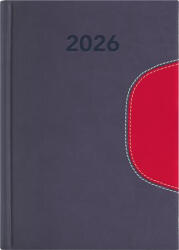 Dayliner Naptár, tervező, B6, heti, DAYLINER Memphis, szürke-piros (NMB6SZPU) (NMB6SZPU)