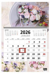 TopTimer Naptár, speditőr, három hónapos, egy tömbös, TOPTIMER, Virágok (NSPED8114U) (NSPED8114U)