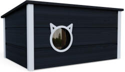 Chill XXL hőszigetelt Macskaház hővédő ajtóval - grafit-fehér