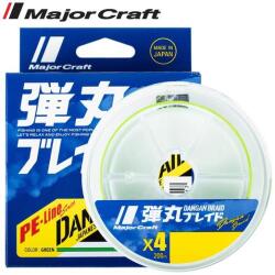 Major Craft Dangan Braid X4 150m #1.0 18lb Fluo Green fonott zsinór