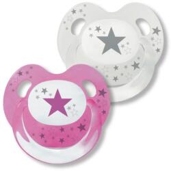 Baby-Nova Suzetă din silicon Baby Nova Slimeline - 2 buc, alb și roz (25225)