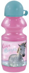 DERFORM Lovas Műanyag Kulacs Kupakkal - I Love Horses - Rózsaszín BKKO22