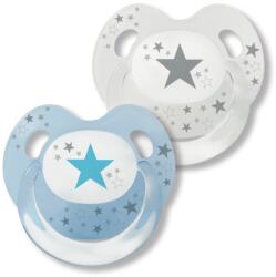 Baby-Nova Suzetă din silicon Baby Nova Slimeline 3 - 2 buc, alb și albastru (25285)