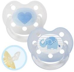 Baby-Nova Suzetă din silicon cu ring Baby Nova - mărimea 1, inimă și elefant, 2 buc (28220)