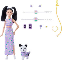 Mattel Barbie, Twinning Looks, papusa si caine, Flori Papusa Barbie
