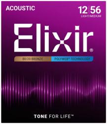 ELIXIR - 80/20 Bronze PolyWeb 012 - 056 Light/Medium Akusztikus gitárhúr