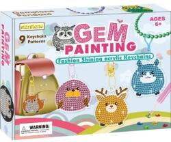 Man Yuk Toys Set pentru brelocuri și medalioane cu pictură diamantată - Animale din pădure (7125)