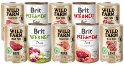 Brit BRIT PATE & MEAT + WILD FARM Pate Mix ízek 10x400g