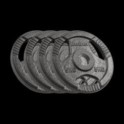 Rebel Olajfesték olimpiai készlet 4x5kg, 51mm-es lyuk, fogantyúval ellátott tányér, REBEL ACTIVE (RBA-2143-05) Súlytárcsa