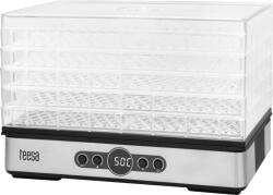 Teesa Gomba-, zöldség- és gyümölcsszárító, 400W, 5 tálca, kijelző, forrólevegős keringetés, TEESA (TSA3032)