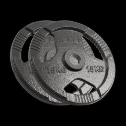 Rebel Olimpiai öntöttvas súlyzó készlet 2x15kg, 51mm-es lyuk, fogantyús tárcsa, REBEL ACTIVE (RBA-2143-15) Súlytárcsa