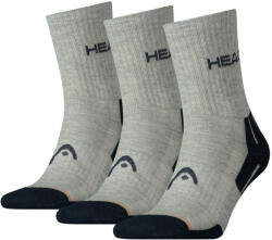 Exity Head Unisex Sportzokni - Légáteresztő Félplüss Talppal, 3 Pár, Szürke, 35-38