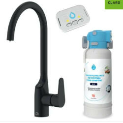 Laveo CLARO álló fekete csatpelep, AMII víztisztítóval (BAKB798D) - watermarkt