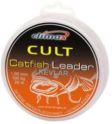 Climax Cult Catfish Kevlar Leader 20m 0.80mm 80kg Olive Green fonott előkezsinór