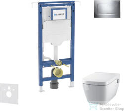 Geberit Duofix falra szerelhető WC szett, Tece Teceone bidés WC soft close ülőkével, Sigma 30 fényes/matt króm nyomólappal SANI11CT1102 (SANI11CT1102)