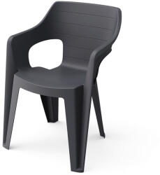 Keter Scaun de grădină din plastic Bilboa Iowback cu cotiere, negru (260564)