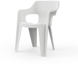 Keter Scaun de grădină din plastic Bilboa Iowback cu cotiere, alb (260563)
